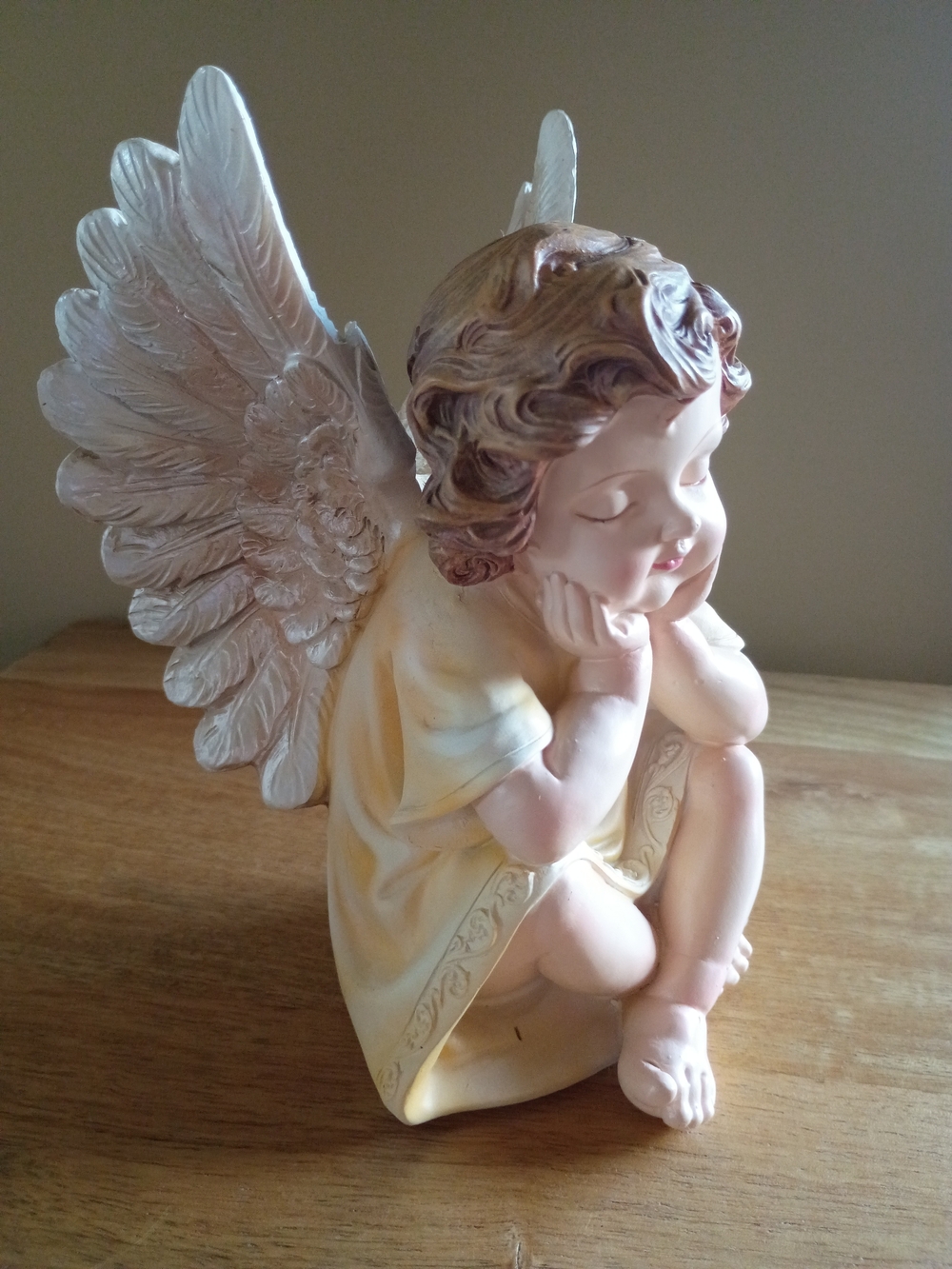 Big Stone Art Sleeping Cherub Angel Resin Figurine 7.5β NWT
